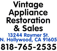Vintage Appliance Sales & Restoration 818-996-9799